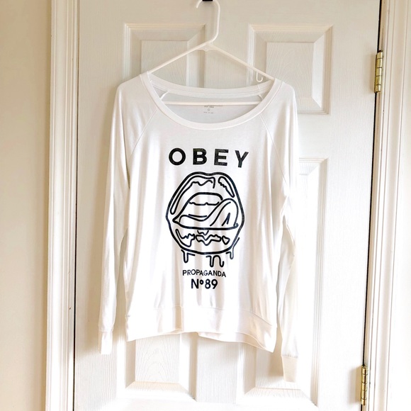 Obey Tops - Obey Graphic Print Long Sleeve Top
